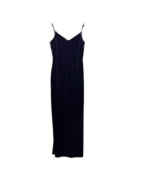Vintage Niki Livas Women’s Purple Velvet Maxi Evening Dress Size 11/12